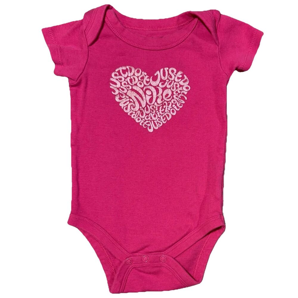 Y2K 2000 Vintage Nike Bright Pink Heart One Piece Top Baby Girl 3-6M EUC 3M 6M